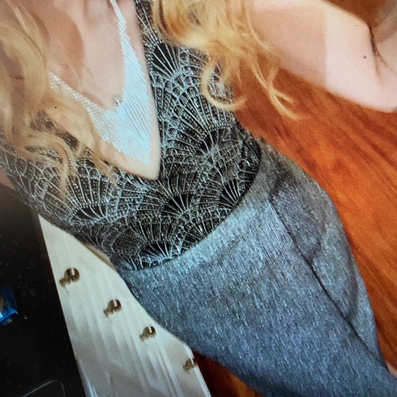 silver asymmetrical skirt from Simmons - Picture 2 of 4